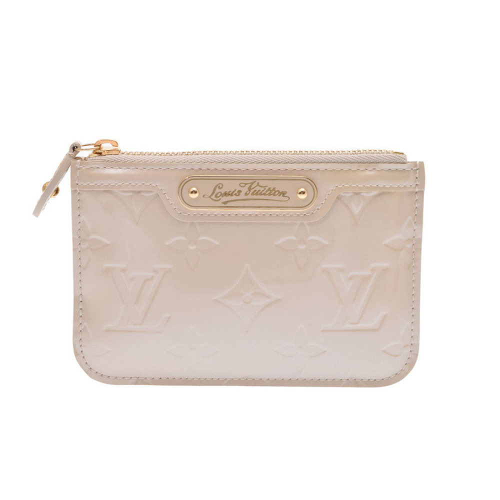 Louis Vuitton Vernis Patent Pochette NM Blanc White Corail Wallet
